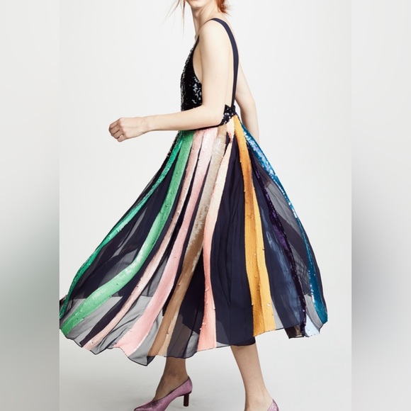 Tibi Multicolor Long Night Out Dress, Size 2 - Picture 6 of 11